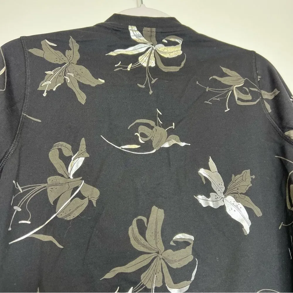 Dries Van Noten Floral Print Bomber Style Cotton Jacket Black XS